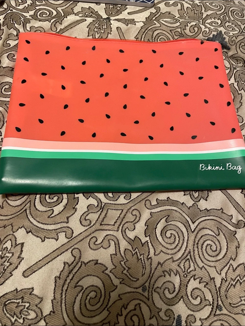 Old Navy Watermelon Print Bikini Bag - Coral, Green & Black - Picture 1 of 4